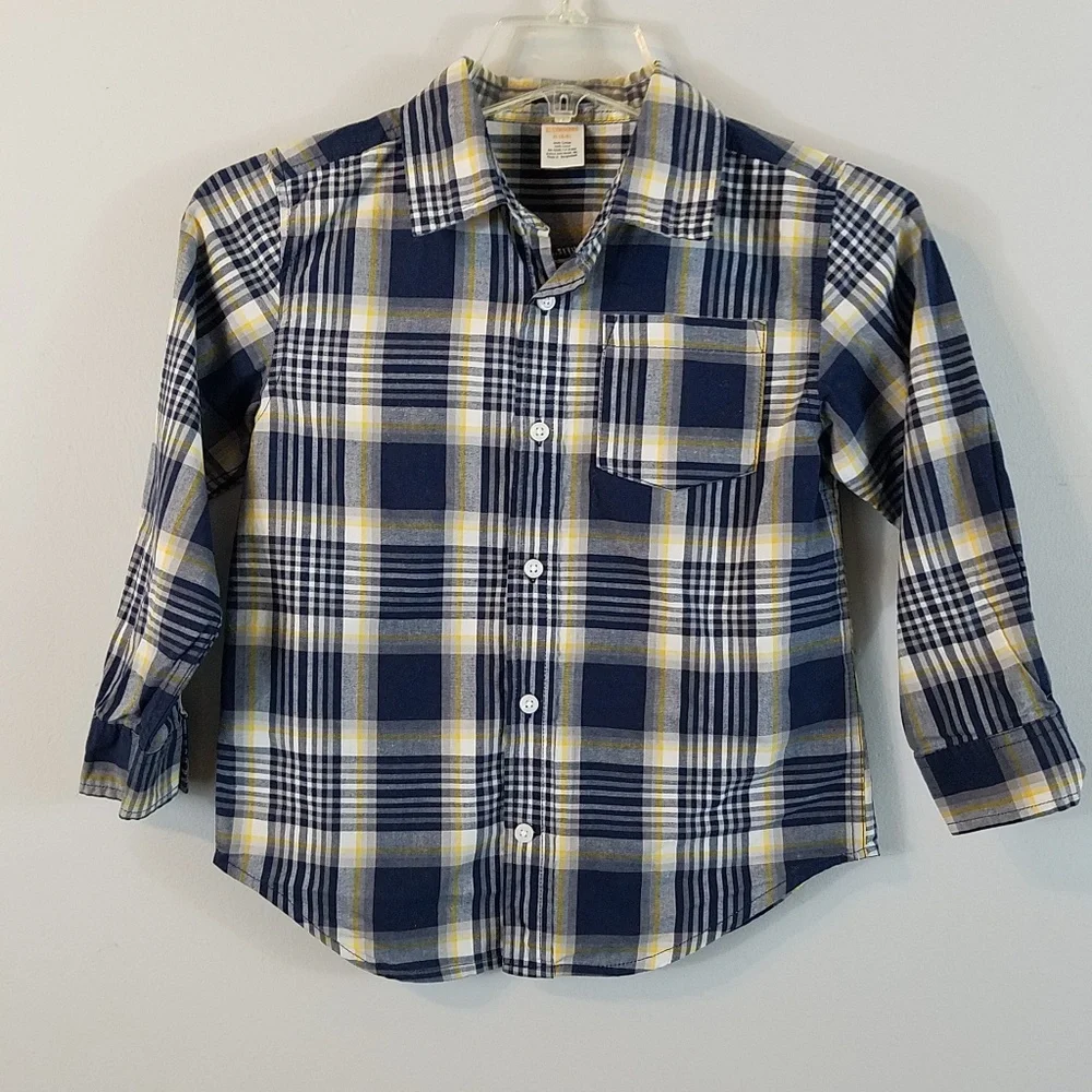 Boys Gymboree Plaid Button Up Shirt S 5-6